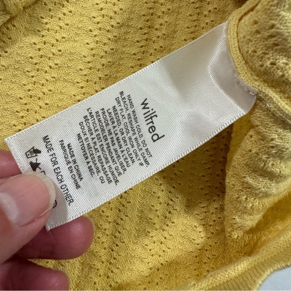 Wilfred Aritzia Parcel Knit Crop Top Yellow Shirt Size Large - Picture 5 of 8